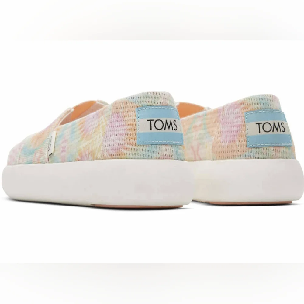 👣TOM'S 🌱ALPARGATA Candy Pink Tie Dyed Crochet Espadrilles footwear